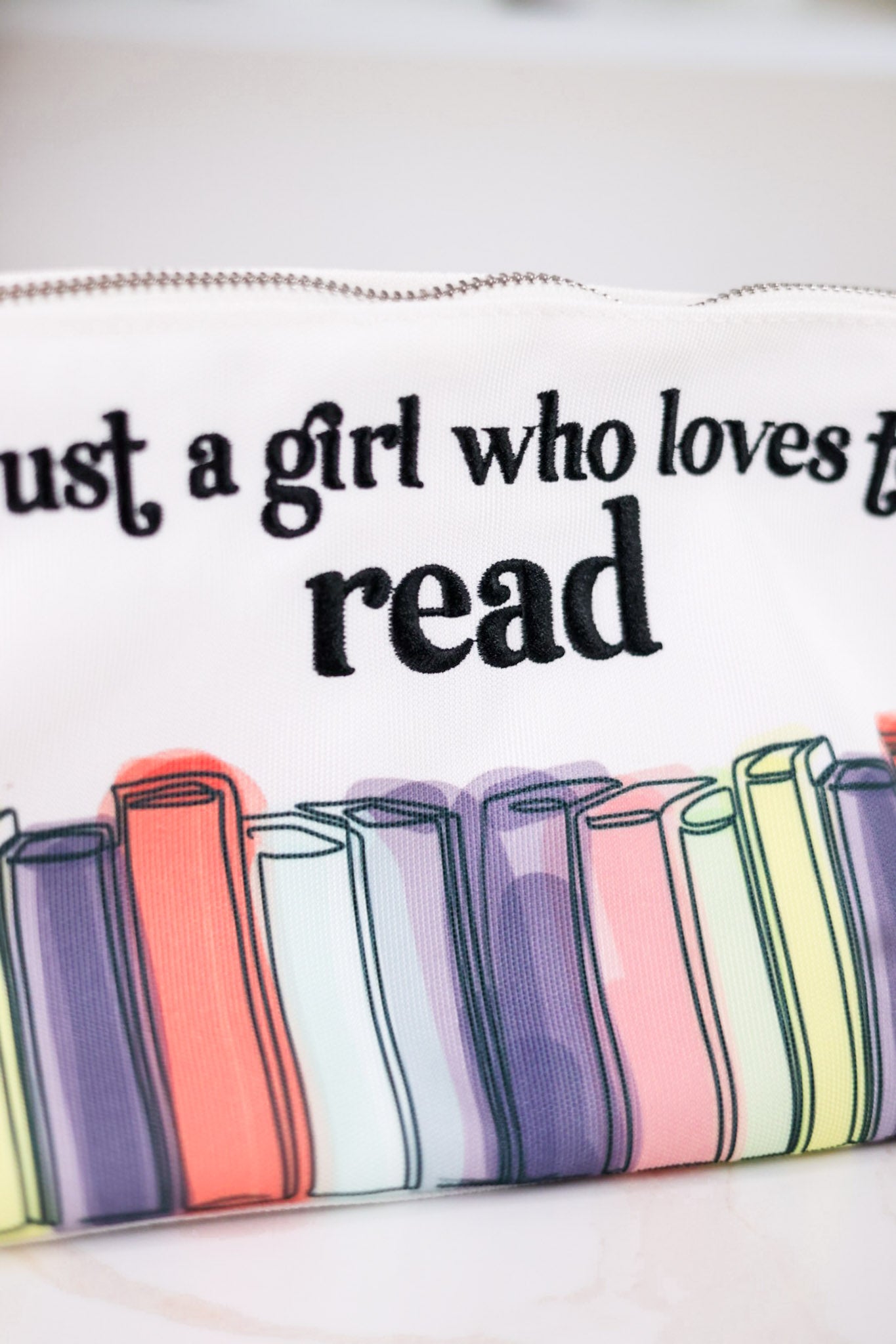 "Just A Girl Who Loves To Read" Zippered Pouch