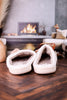 Fuzzy Slippers With Maple Gingham Bow
