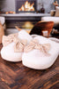 Fuzzy Slippers With Maple Gingham Bow