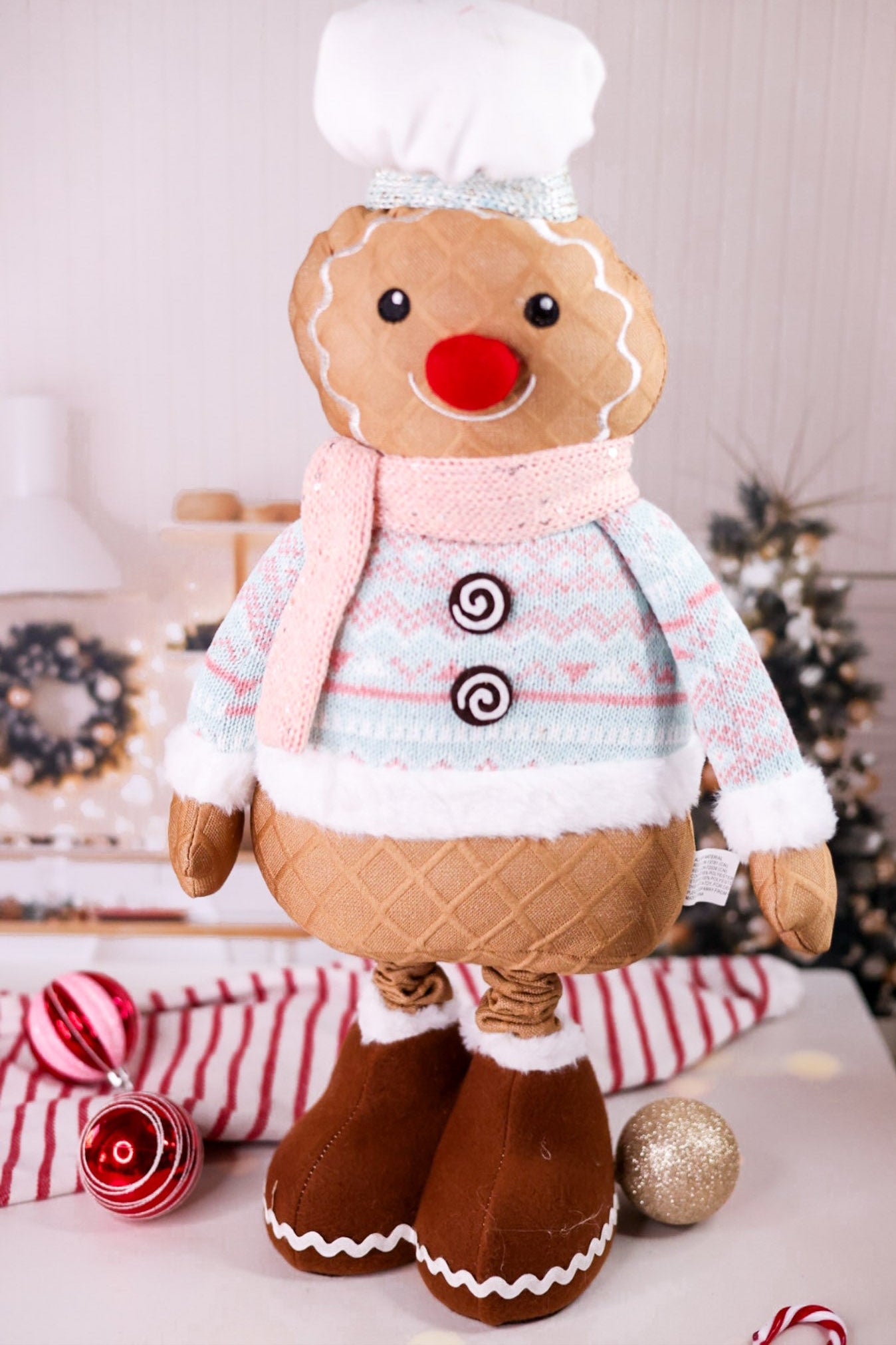 Pastel Bakery Gingerbread Stretch Leg Plush Decorations (2 Colors) FINAL SALE