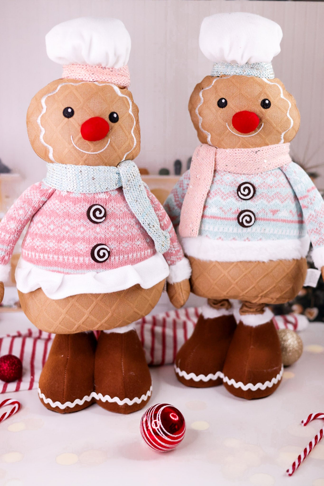 Pastel Bakery Gingerbread Stretch Leg Plush Decorations (2 Colors) FINAL SALE
