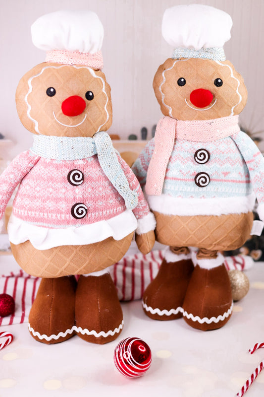 Pastel Bakery Gingerbread Stretch Leg Plush Decorations (2 Colors) FINAL SALE