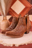 Stitched Leather Booties in Rich Honey