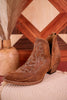 Stitched Leather Booties in Rich Honey