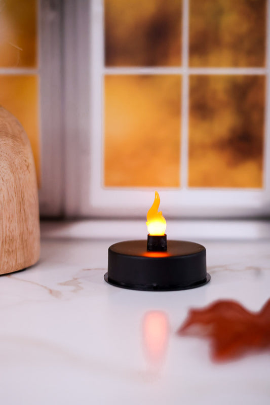 Black LED Flame Tea Light