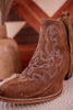 Stitched Leather Booties in Rich Honey