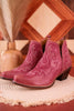 Pink Leather Stitched Booties