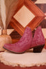 Pink Leather Stitched Booties