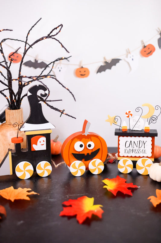 Wooden Halloween Candy Train