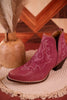 Pink Leather Stitched Booties