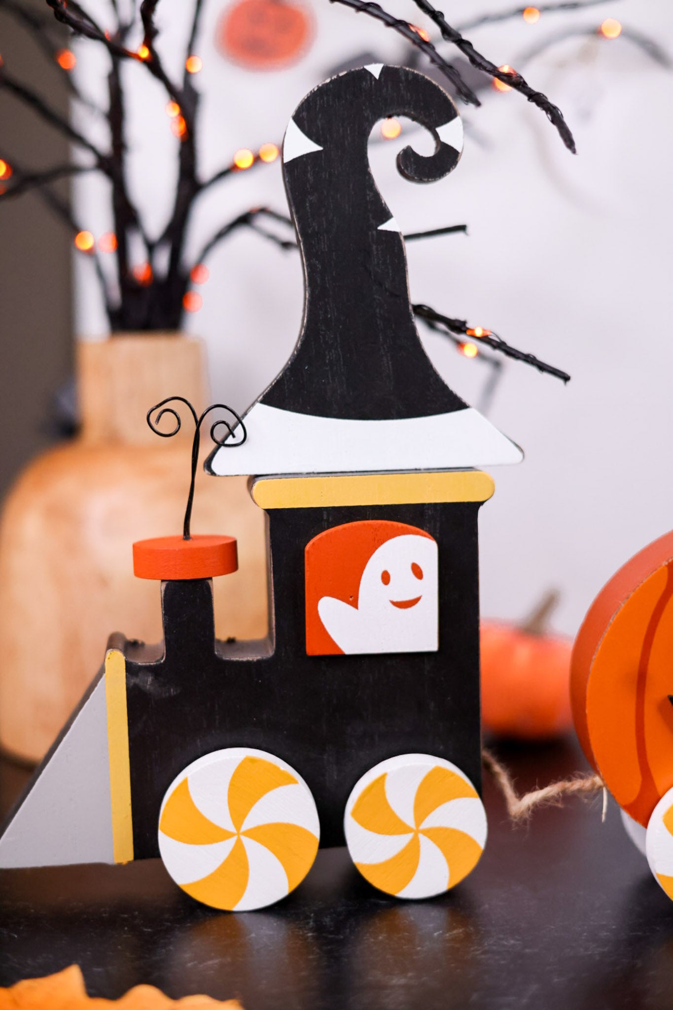 Wooden Halloween Candy Train