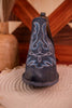 Stitched Leather Booties in Dusty Blue