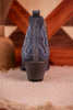Stitched Leather Booties in Dusty Blue