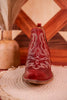 Red Leather Stitched Booties
