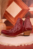 Red Leather Stitched Booties