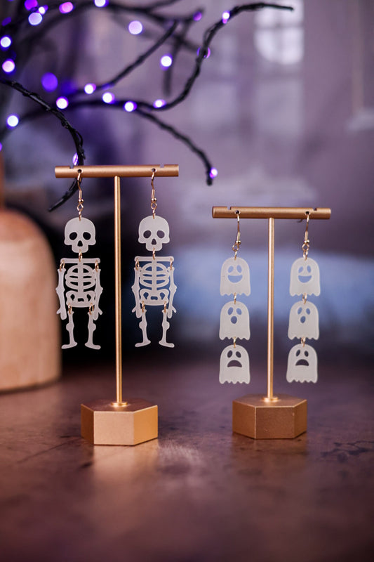 Glow In The Dark Acrylic Halloween Earrings (2 Styles)