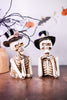 Set Of Two Skeleton In Top Hat Resin Sitters