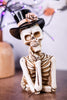 Set Of Two Skeleton In Top Hat Resin Sitters