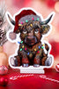 16" Christmas Highland Cow Infinity Light