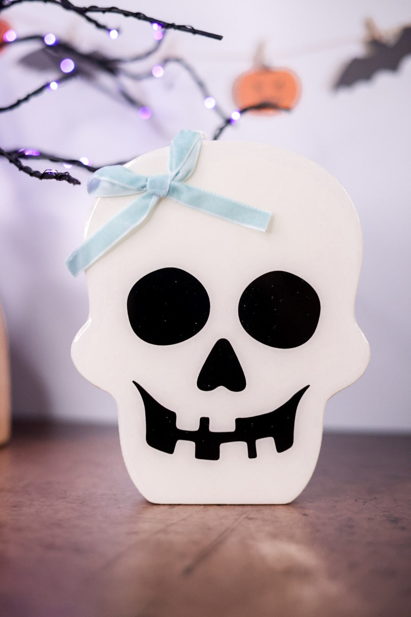 Glitter & Epoxy Pastel Skull Tabletop Sitters (3 Colors)