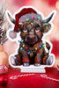 16" Christmas Highland Cow Infinity Light