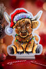 16" Christmas Highland Cow Infinity Light