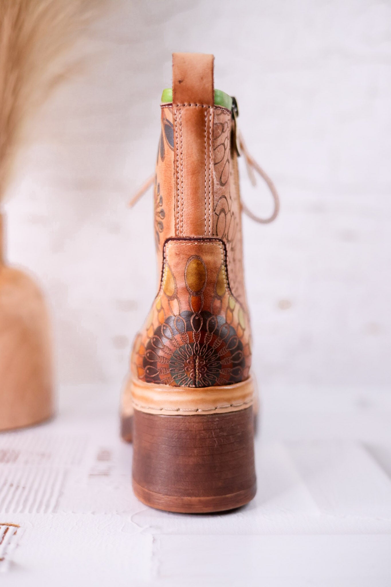 Carnivale Colorful Leather Boots With Platform Heel