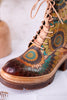 Carnivale Colorful Leather Boots With Platform Heel