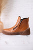 The Kelko Camel Leather Zippered Booties