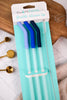 Hydrangea/Blue/Navy Reusable Straw Set