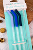 Hydrangea/Blue/Navy Reusable Straw Set