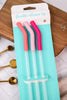 Blush/Coral/Hot Pink Reusable Straw Set