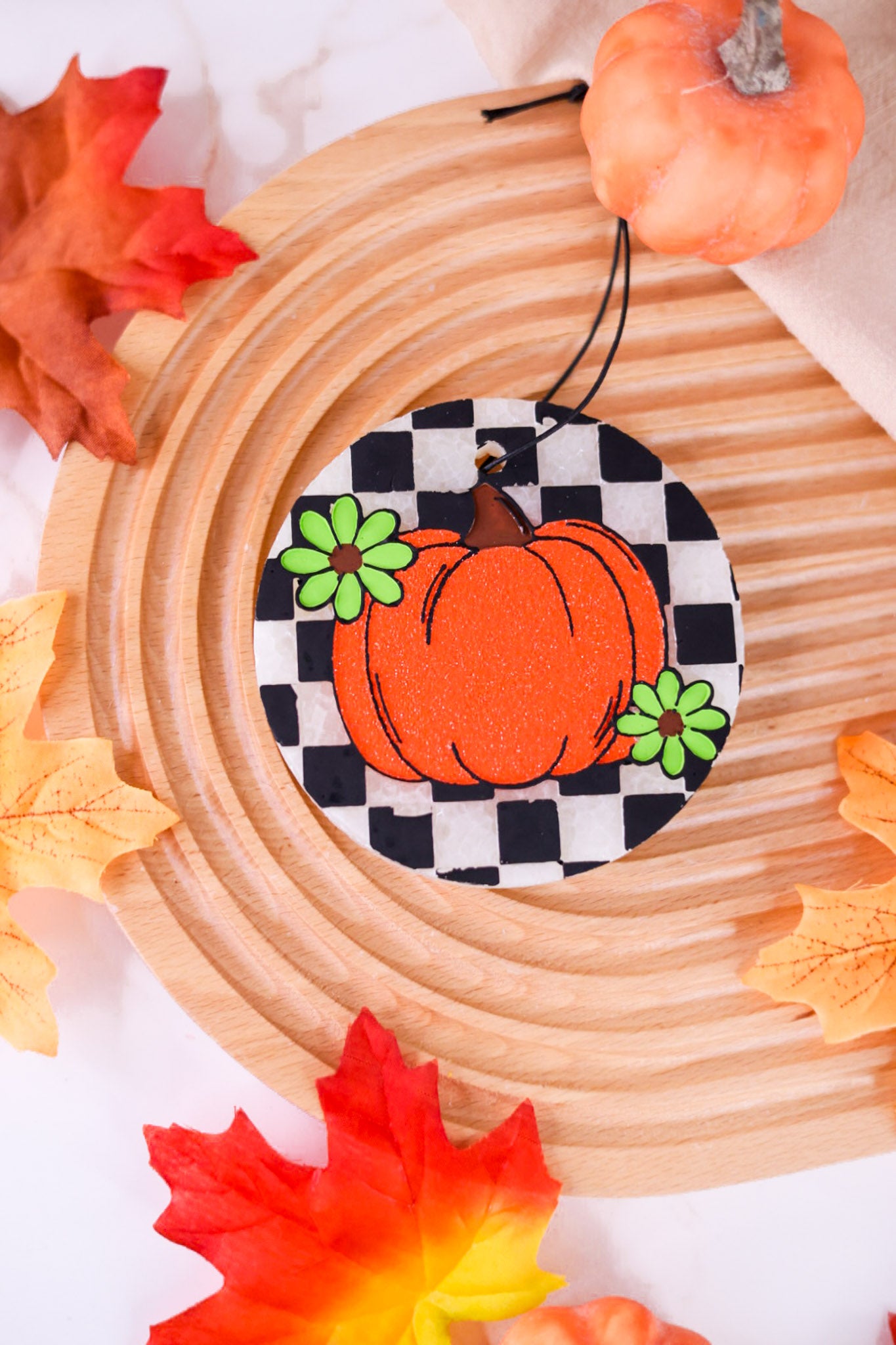 Checkered Pumpkin Freshie (3 Scents)
