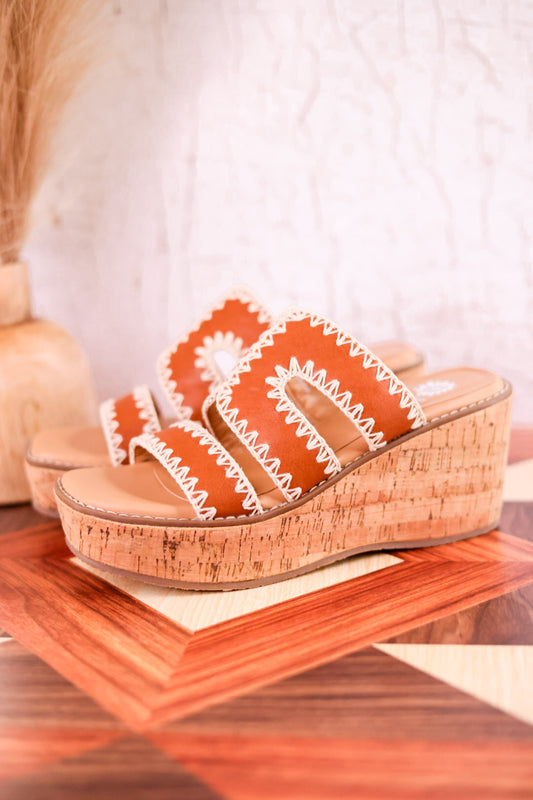 The "Tracie" Tan & Cream Slide Sandal