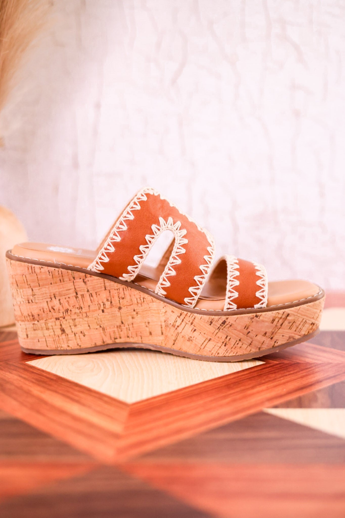The "Tracie" Tan & Cream Slide Sandal