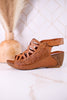 Innocencia Brown Leather Wedge Sandals