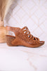 Innocencia Brown Leather Wedge Sandals