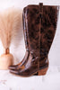 Hat's Off Espresso Crinkle Wide Calf Boots