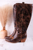 Hat's Off Espresso Crinkle Wide Calf Boots