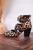 Leopard Print Ankle Boots With Vintage Buckles