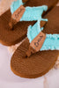 The Brexly Flip Flop Sandals with Aqua Canvas Straps