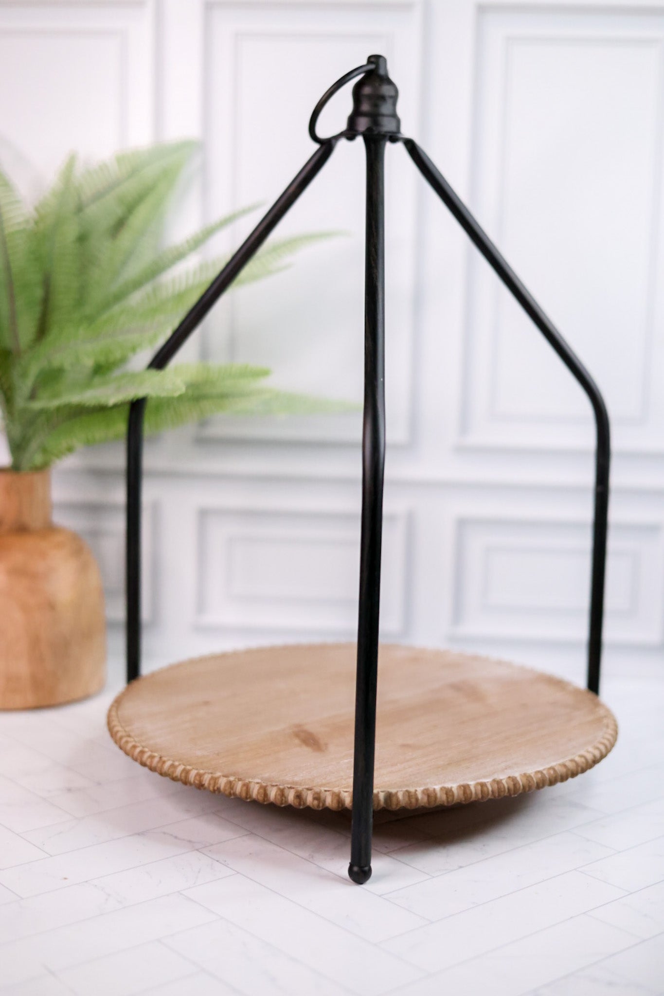 Large Three Sided Round Table Shelf