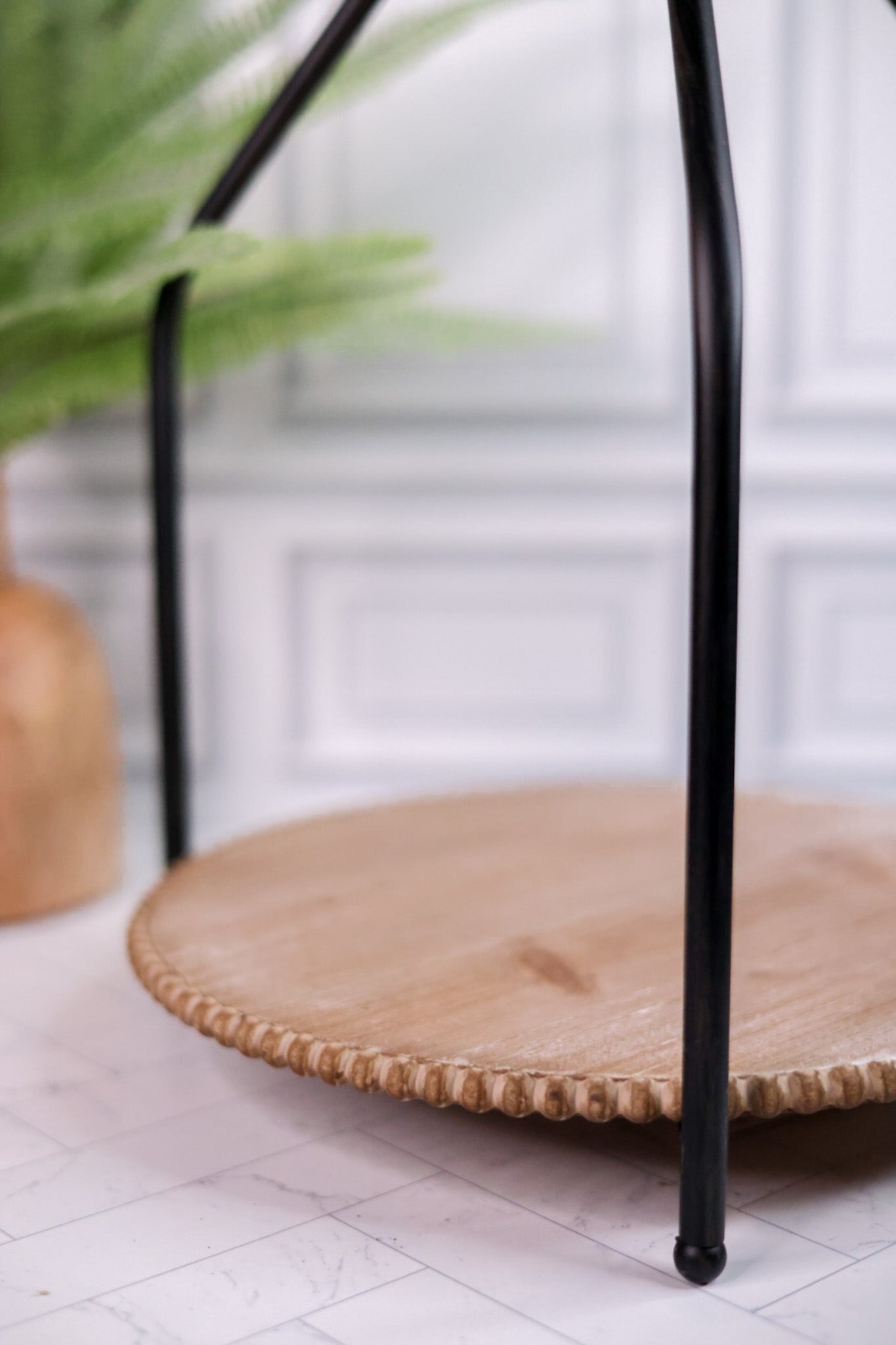 Large Three Sided Round Table Shelf