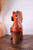 Embossed Leather Ankle Boots With Vintage Buckles
