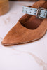 For The Girls Camel Mules With Heel In Camel Brown