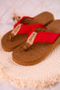 The Brexly Flip Flop Sandals with Red Canvas Straps