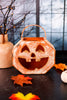 Small Metal Jack-O-Lantern Decorative Bucket
