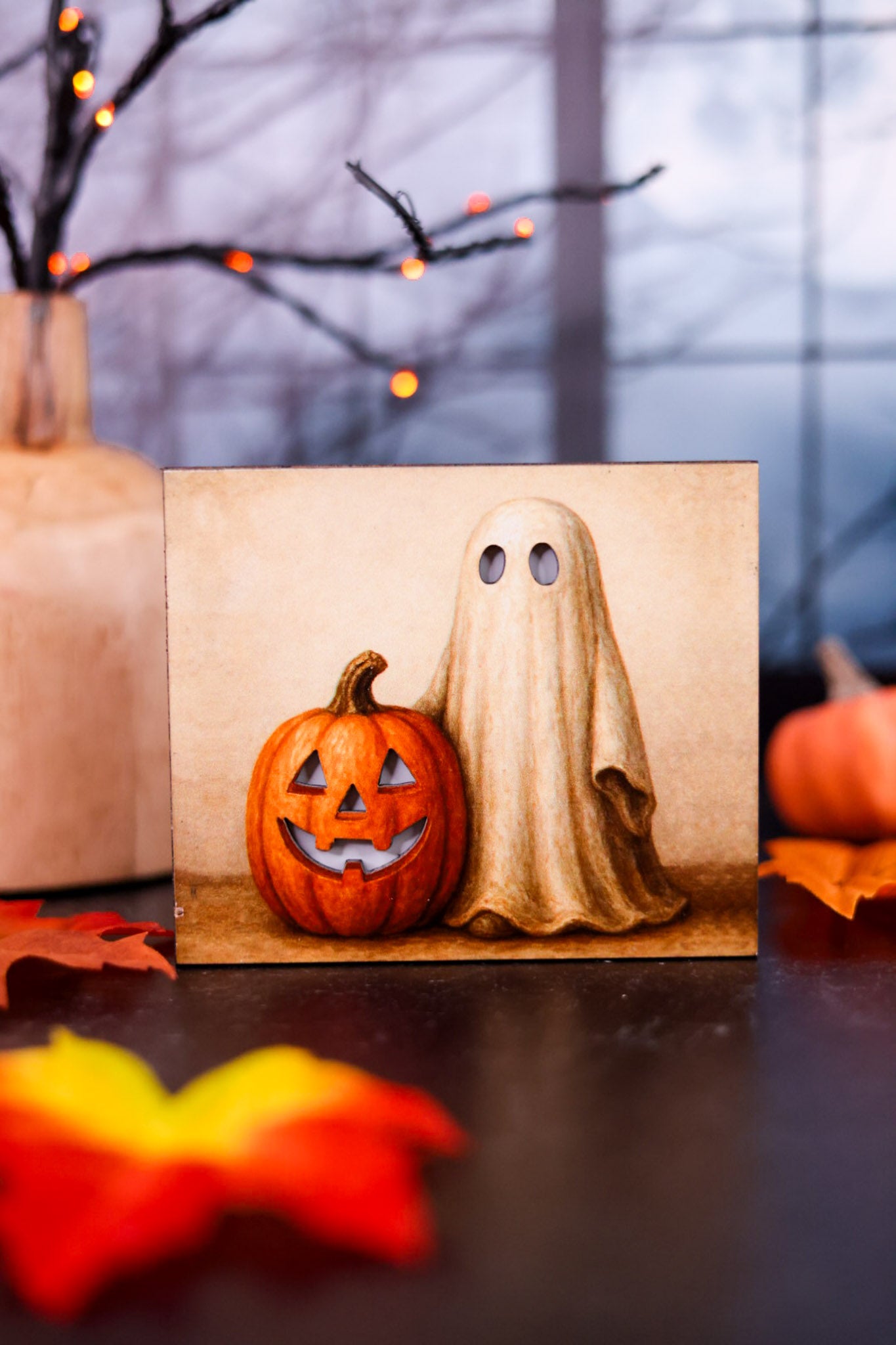 Ghost & Jack-O-Lantern LED Block