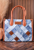 Blue Denim Diamond Patterned Wrangler Tote Bag