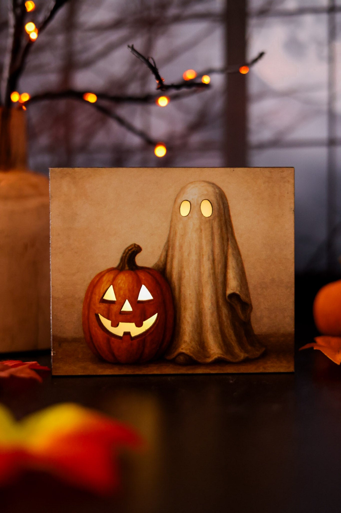 Ghost & Jack-O-Lantern LED Block